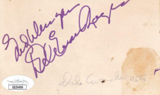 Dale Evans Rogers D 2001 Signed 3x5 Index Card Actress/singer Jsa Gg34494