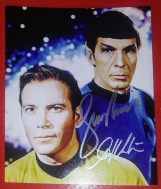 William Shatner Leonard Nimoy Dual Signed Autographed Photo 8 X 10 Star Trek