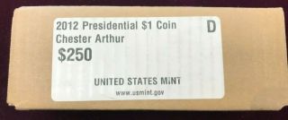 2012 - D Chester Arthur Presidential Dollar $250 Box (ogp)