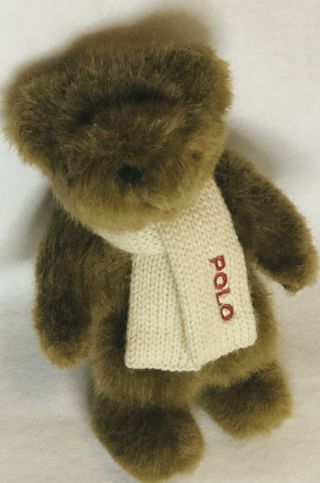Ralph Lauren Polo Plush Teddy Bear With Scarf 2001 Retired Small 7 Inch 2