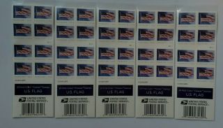 U.  S.  Flag Forever Stamps Booklet - 5 Pcs (100 Stamps) 2019 Usa 015645682306