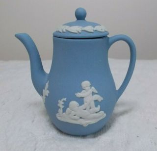 Blue Wedgwood Jasperware Miniature Coffee Pot