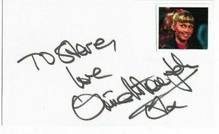 Olivia Newton John Signed 3x5 Index Card " Grease " 