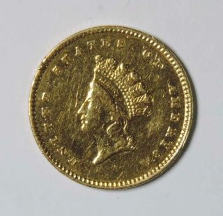 1854 Type 2 U.  S.  One Dollar $1 Indian Princess Head Gold Coin Piece