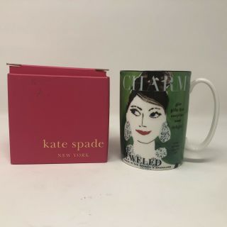Nib Kate Spade Lenox Audrey Hepburn Make Headlines Charm Be Jeweled Cup Mug