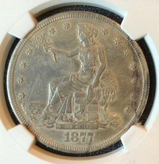 1877 S Silver Trade Dollar Ngc Au Details Cleaned
