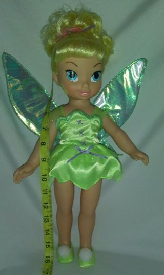 Disney Tinkerbell Tinker Bell 16 Inch Vinyl Doll Satin Dress,  Wings,  Shoes