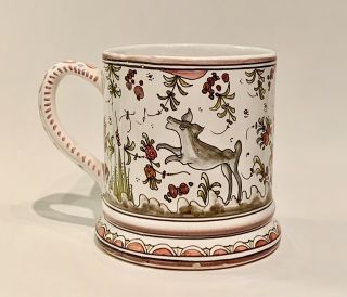 Nora Fenton Portuguese Majolica Ceramic Mug 126 - 1,  Signed Vintage Ceramics