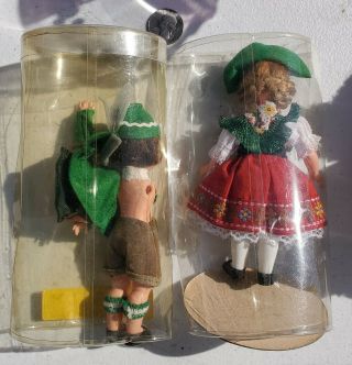 Bavarian Schneider Trachten Souvenir Sleep Eye Collectible Dolls in Cases OA1B30 2