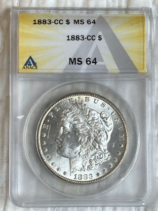 1883 - Cc Morgan Silver Dollar Anacs Ms64 11719