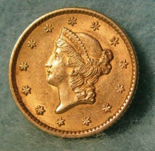 1852 Liberty Head $1 One Dollar United States Gold Coin Sharp