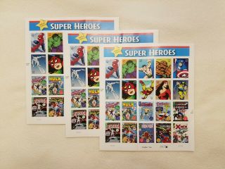 Usps Marvel Comics Heroes Chapter Two 2 - 3 Sheets Of 20 41 Cent Stamps