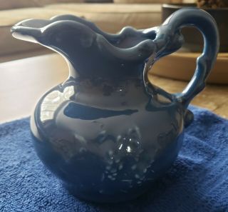 Vintage McCoy Pottery Blue Pitcher and Wash Bowl Basin Set Grape Clusters 3