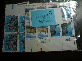 Us Postage 15 - 25 Cent Never Hinged " Use Zip Code " Blocks,  $15.  00 Face (j)