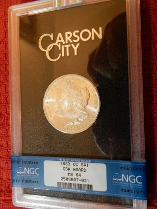 1883 - Cc Morgan Silver Dollar Gsa Ngc - 64 Certified
