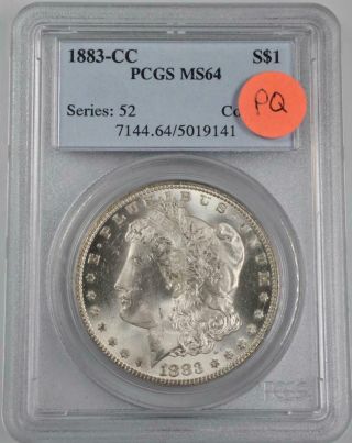 1883 - Cc Morgan Dollar Pcgs Ms64 Blast White Pq -.  99c Opening Bid