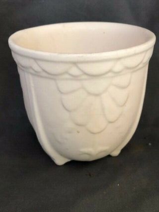Vintage White Ceramic Flower Vase Planter Bowl