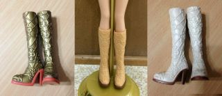 Barbie My Scene Doll Shoes Floral Tall High Heel Fashion Winter Boots - Choose