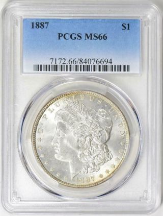 1887 Morgan Silver Dollar - Ngc Ms - 66 - Certified State 66