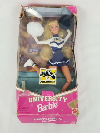 Barbie University Of Michigan Cheerleader Barbie Doll 1996 Special Edition