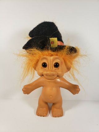 Vintage Russ Item No.  25503 Troll Doll 5  Halloween Witch Orange Hair Vtg
