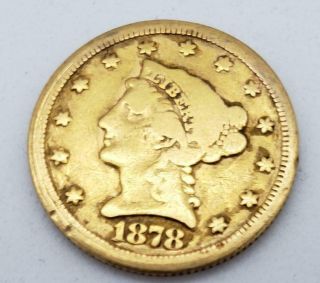 1878 - P Us Gold $2.  50 Liberty Coin.  1209agw L8104