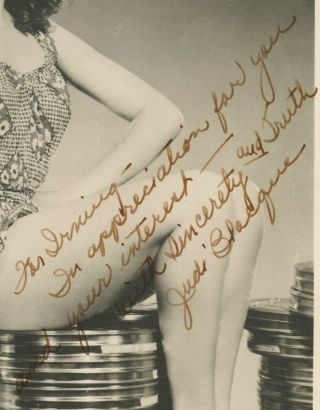 Cheesecake Pin Up Judi Blacque Signed to Irving Klaw Photograph 5x7 3