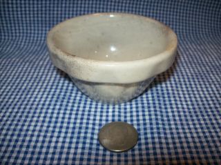 Vintage Antique Salesman Sample 2 " Tall Mini Stoneware Mixing Bowl Primitive