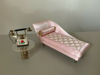 1964 Ideal Petite Princess Fantasy Furniture Boudoir Chaise Longue Telephone Set