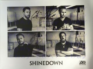 Shinedown Autographed Photo Signed Not A Reprint - Proof 8.  5 " X11 " (4square)