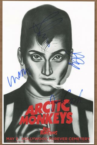Arctic Monkeys Autographed Gig Poster Of Alex Turner,  Matt Helders,  Jamie Cook
