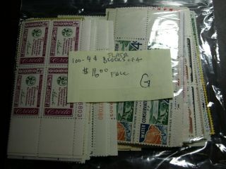 Us Postage 100 - 4 Cent Never Hinged Plate Blocks Of Four,  $16.  00 Face (g)