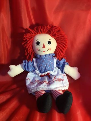 Raggedy Ann Doll,  Hasbro,  Handmade By Aurora,  16 " Tall,  Soft Plush,  Shiping