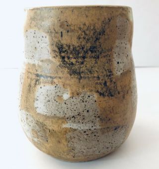 Vintage Studio Art Pottery Hand Thrown Vase Jug Earth Tones 6.  5” Tall