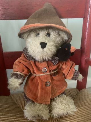 Boyds Einstein Q.  Scaredybear Teddy Bear Scarecrow 10 " Plush Stuffed Toy