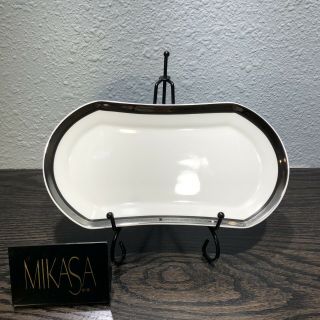 Mikasa Bone China Solitude Platinum Rim A5 - 166 9” Butter Tray Japan