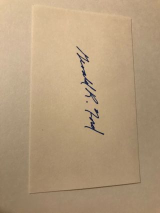 President Gerald R Ford 3x5 Signed Card Autograph Signature