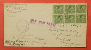 Prexie Booklet Pane 1942 Apo 915 Christmas Island Airmail To Usa Wwii Censored