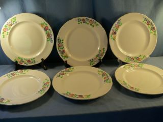 Set Of 6 Copeland Spode Golden State Pattern Dinner Plates - 10 1/4 " Wide