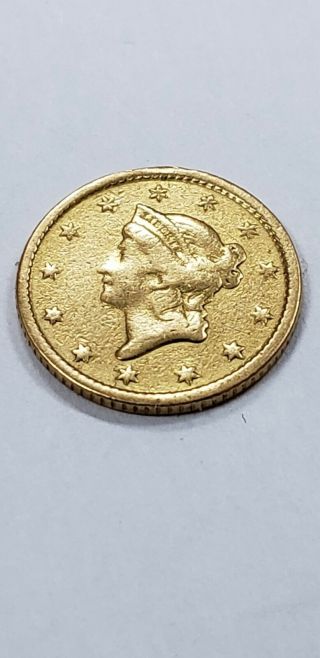 1852 Liberty Head $1 Gold Dollar Coin Pre - 1933