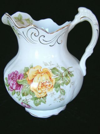 Buffalo Pottery Antique Porcelain Pitcher Vase 1904 - 1916 Cairo Pattern
