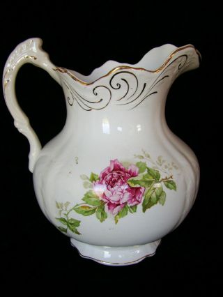 Buffalo Pottery Antique Porcelain Pitcher Vase 1904 - 1916 Cairo Pattern 2