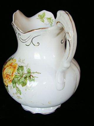 Buffalo Pottery Antique Porcelain Pitcher Vase 1904 - 1916 Cairo Pattern 3