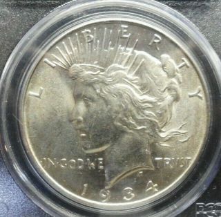 1934 - D PEACE Dollar PCGS MS63 OLD BLUE HOLDER 3
