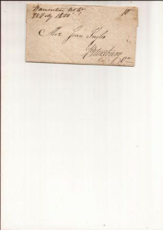 Warrenton,  N.  C.  1810 M/s On Folded Letter