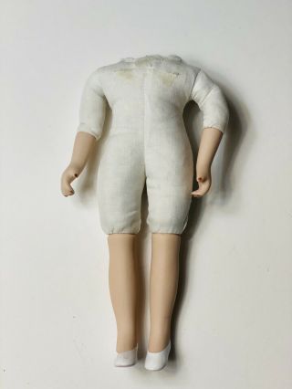 Cloth 7 1/2” Long Doll Body Porcelain Limbs Parts Dolls Restore For 10 - 11” Dolls
