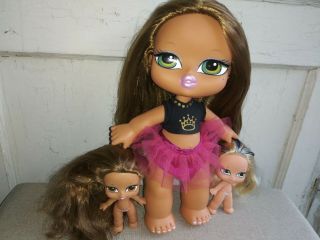 Bratz Doll Big Babyz Yasmin 12” Brushable Hair Plus 2 Baby Chloe/yasmin 5 "