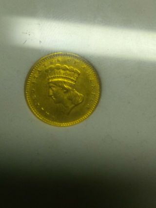 1857 U.  S.  Indian Princess Head $1 One Dollar Gold Coin