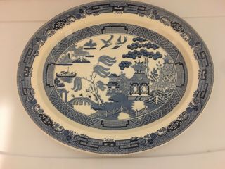 Vintage/antique Large Wedgwood Etruria Platter In Blue Willow