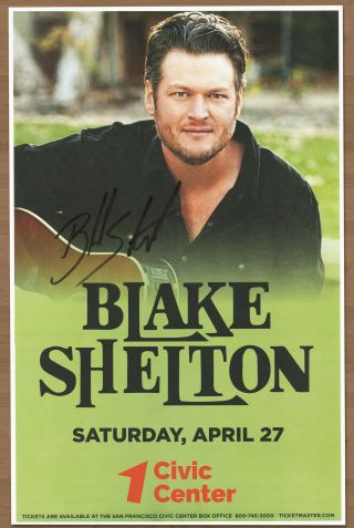 Blake Shelton Autographed Gig Poster God 